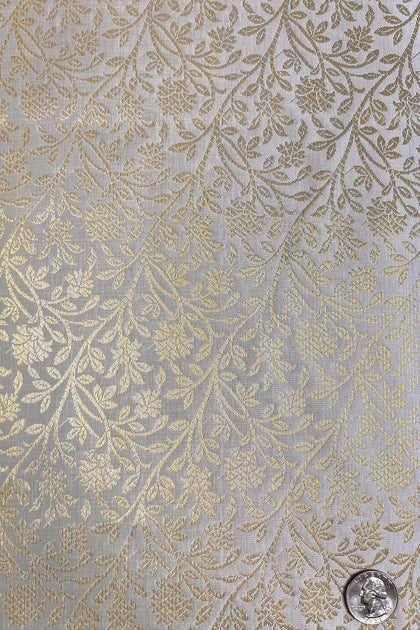 Canal Blue/ Silver/ Gold JV-1649 Silk Brocade