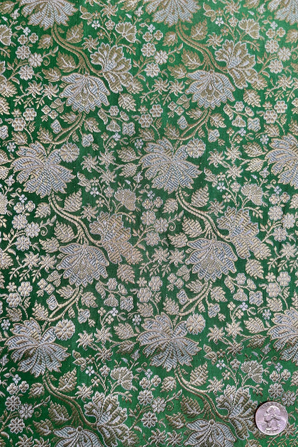 Carmine/Silver/Gold JV-1647/2 Silk Brocade main image 1