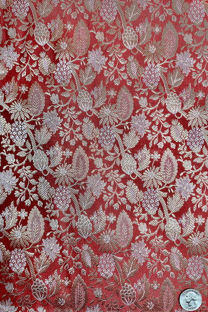 True Red/Gold JV-1645/4 Silk Brocade main image 0