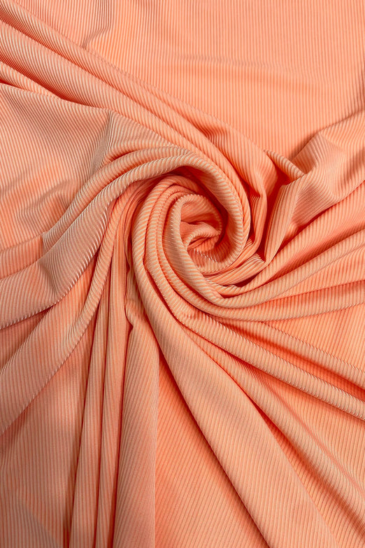 Peach Nectar Ribbed Stretch Jersey