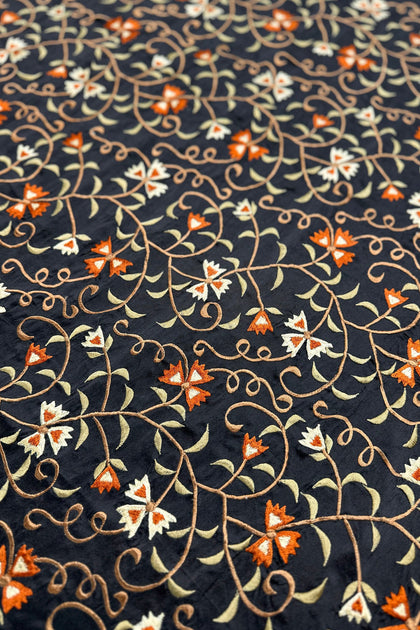 Multicolor Embroidered Dupioni Silk MED-203/3 main image 1