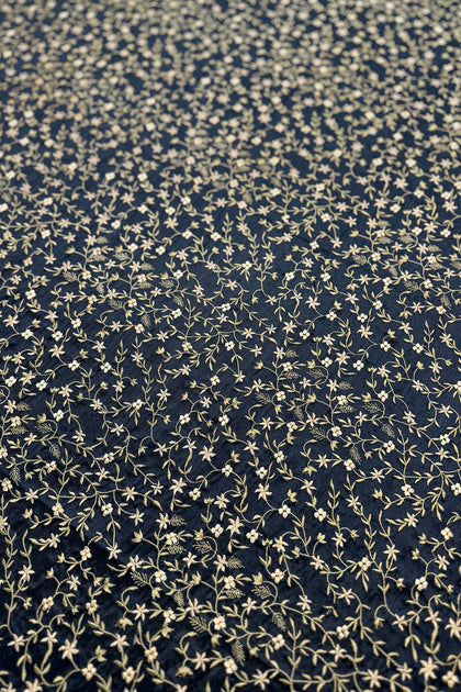 Gold Embroidered Dupioni Silk