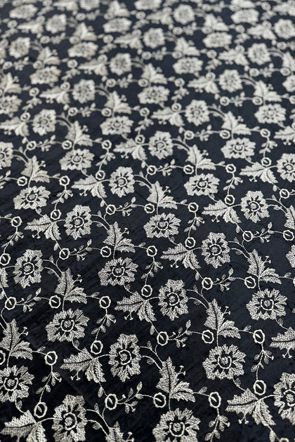 Multicolor Embroidered Dupioni Silk MED-203/1 main image 1