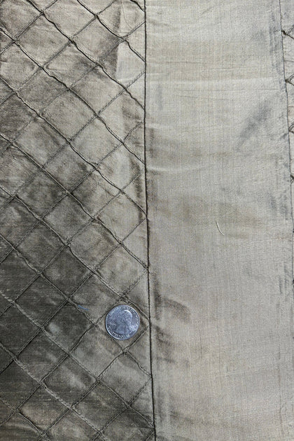 Multicolor Dots on White Shantung Embroidered Dupioni Silk
