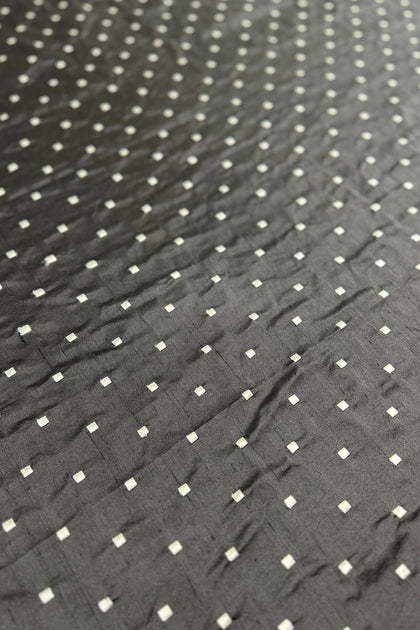 White/Black Embroidered Dupioni Silk MED-290/1 main image 1