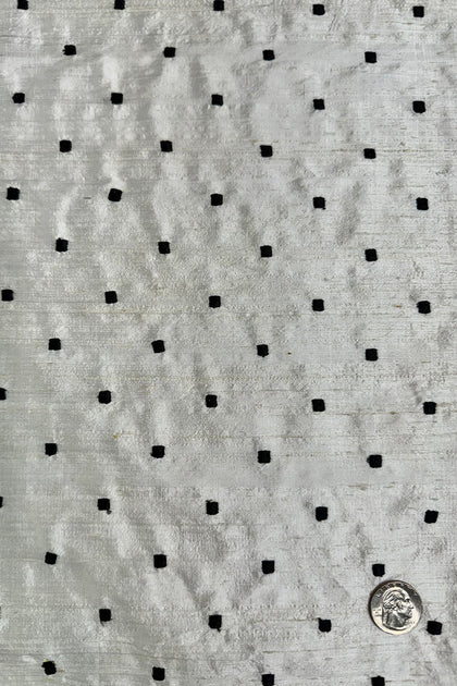 Black 220 Embroidered Dupioni Silk main image 1