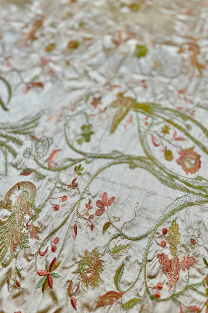 Embroidered Dupioni Silk MED-117/1 Fabric