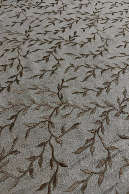 Sky Blue Embroidered Silk Linen MEMT-017-3