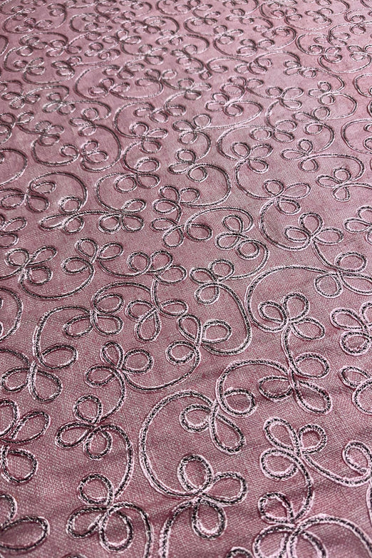Pink Embroidered Silk Linen MEMT-020-011