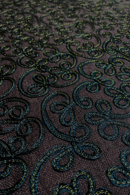 Nutmeg Embroidered Silk Linen MEMT-020-05