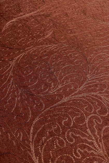Royal Blue Embroidered Silk Linen MEMT-026-23 main image 1