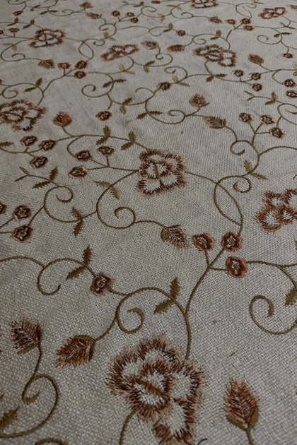 Dream Blue Embroidered Silk Linen MEMT-026-22