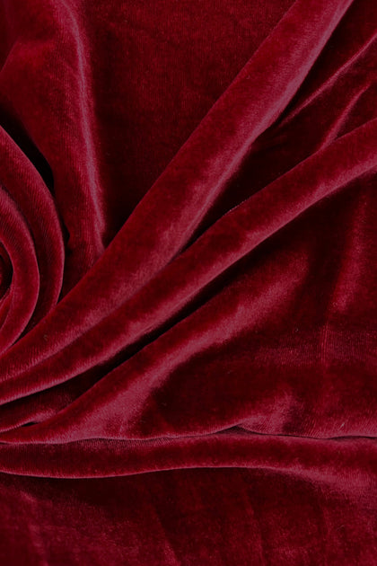 Silk hotsell velvet fabric - Deep red