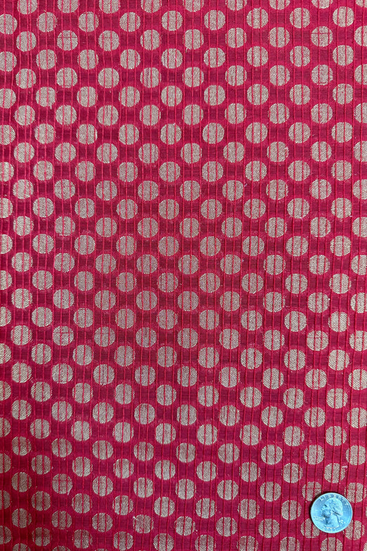 Red/Gold Polka Dots Blend Novelty Fabric