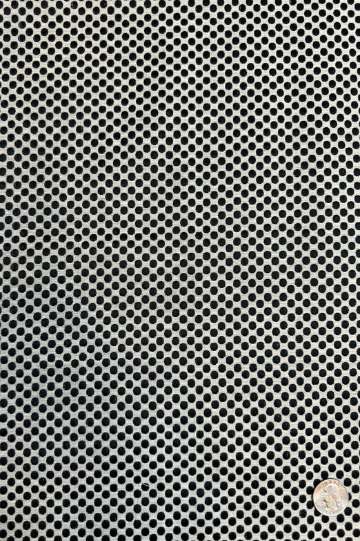 White/Black Polka dots Blend Novelty Fabric