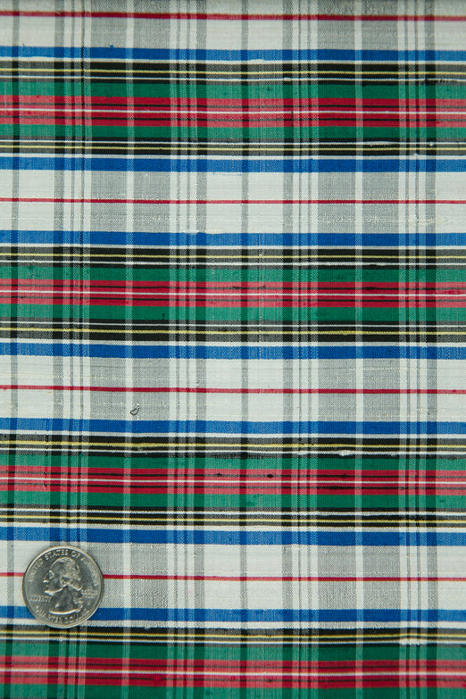 Multicolor Tartan Plaid Silk Shantung 177 Fabric