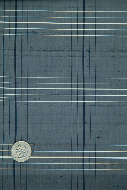 Blue Check 147 Plaid Silk Shantung main image 1