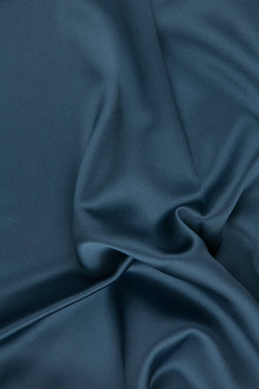 Smoke Blue Silk Crepe Back Satin Fabric