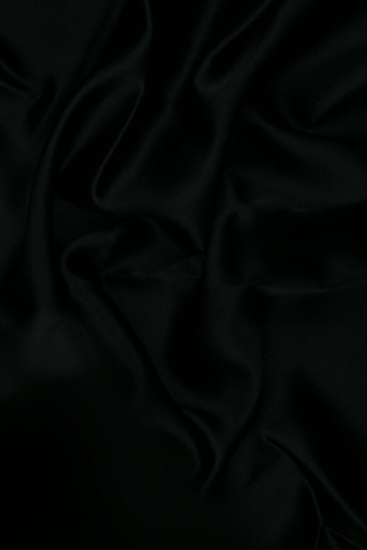 Black Silk Crepe Back Satin Fabric