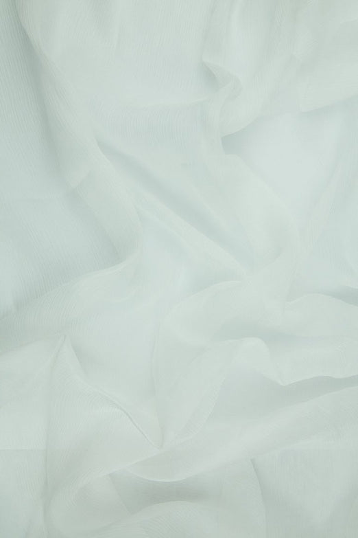 Off-White Silk Crinkled Chiffon Fabric