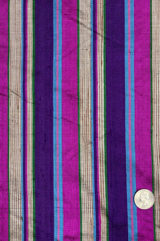 Multicolor Striped Silk Shantung 47 Fabric
