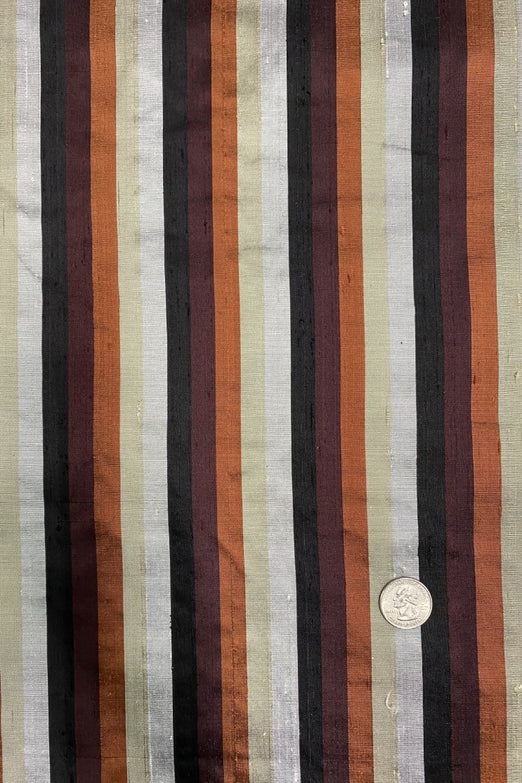 Multicolor Striped Silk Shantung 65 Fabric