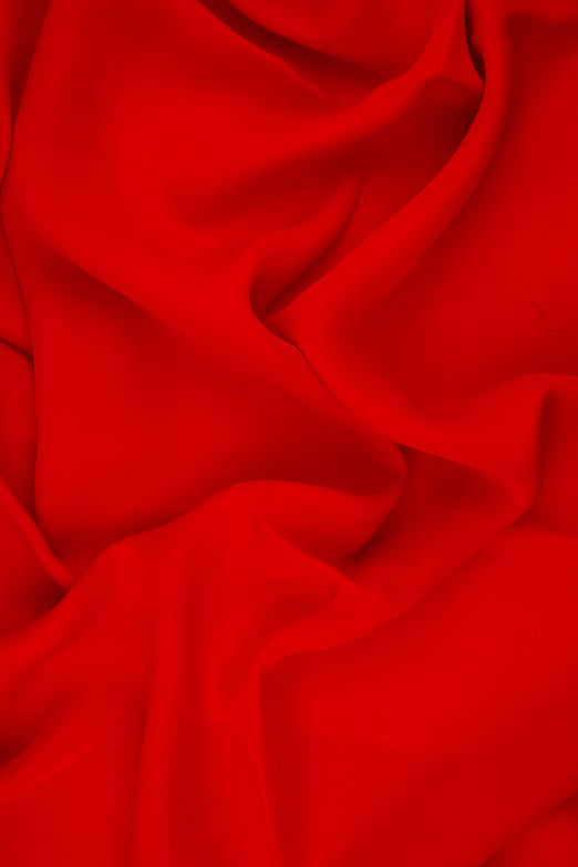 Scarlet Red Silk Double Georgette Fabric