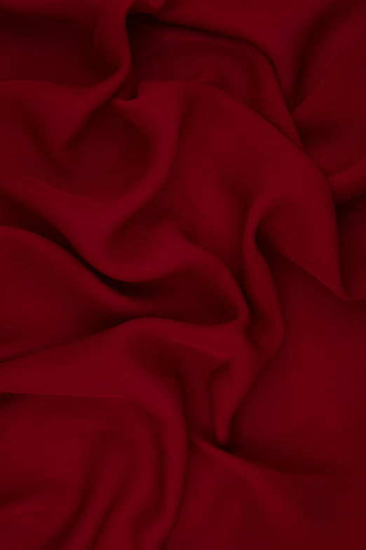 Lipstick Red Silk Double Georgette Fabric