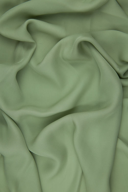 Olive Green Silk Double Georgette Fabric