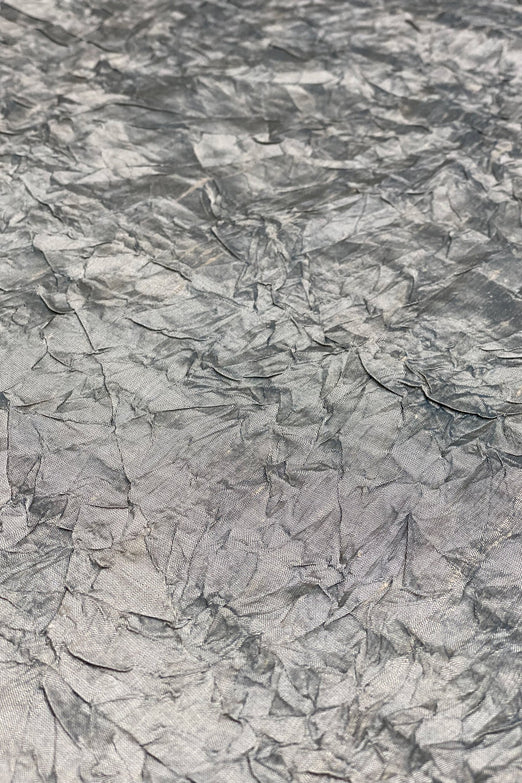 Icy Gray Marble Crushed Silk Dupion Fabric