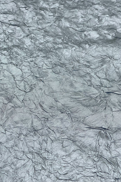 Silver Marble Crushed Silk Dupion Fabric