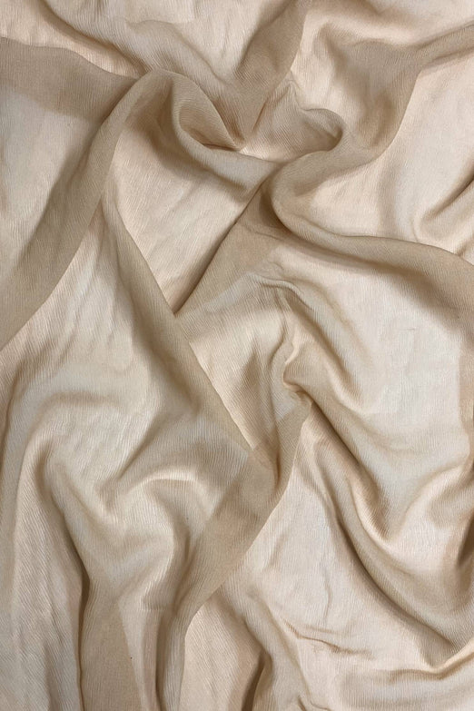 Almond Buff Silk Heavy Crinkled Chiffon HCD-071 Fabric