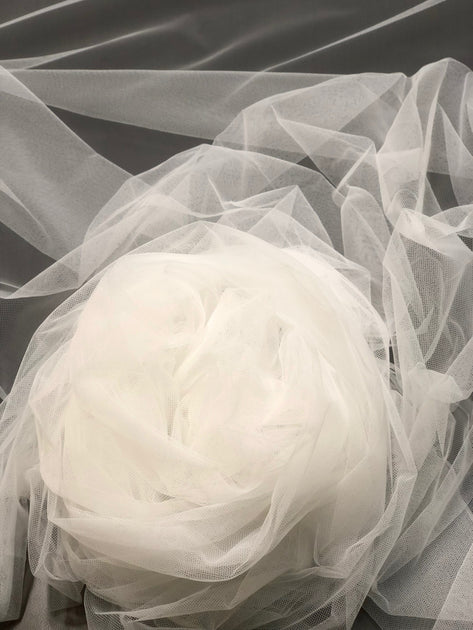 NY Designer Fabrics Diamond White Italian Nylon Tulle Fabric