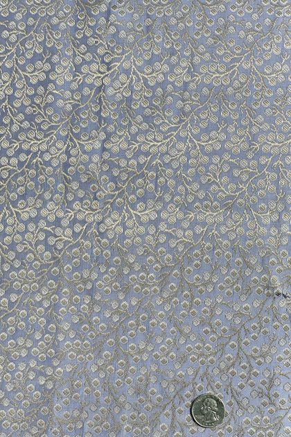Sky Blue/Gold Silk Brocade JV-1578/2 Fabric main image 1