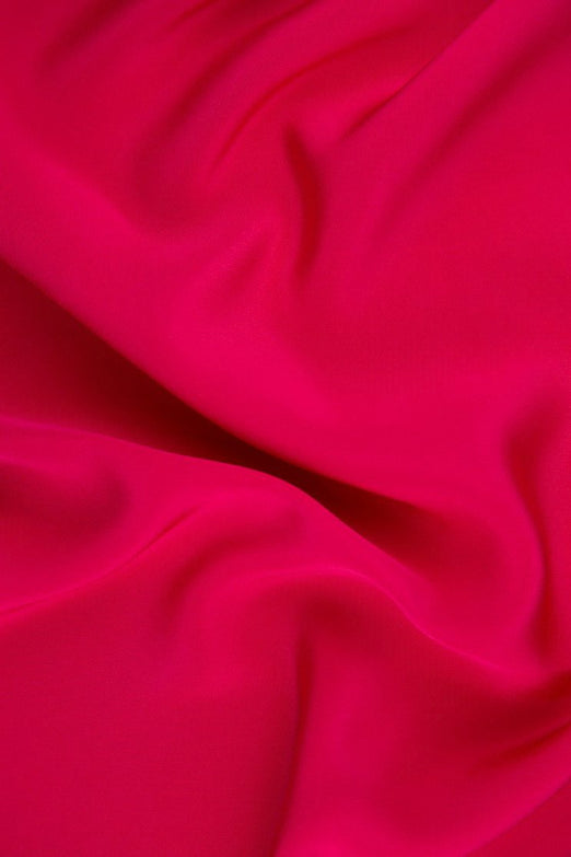 Raspberry Silk 4-Ply Crepe Fabric
