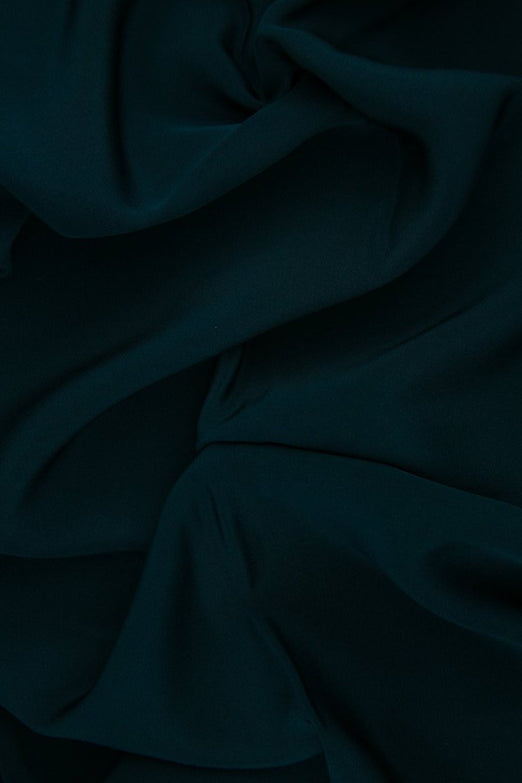 Dark Teal Silk 4-Ply Crepe Fabric