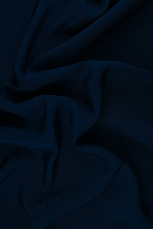 Navy Silk 4-Ply Crepe Fabric