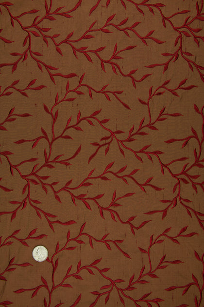 Embroidered Dupioni Silk MED-084-27 Fabric