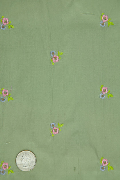 Embroidered Dupioni Silk MED-096-12 Fabric