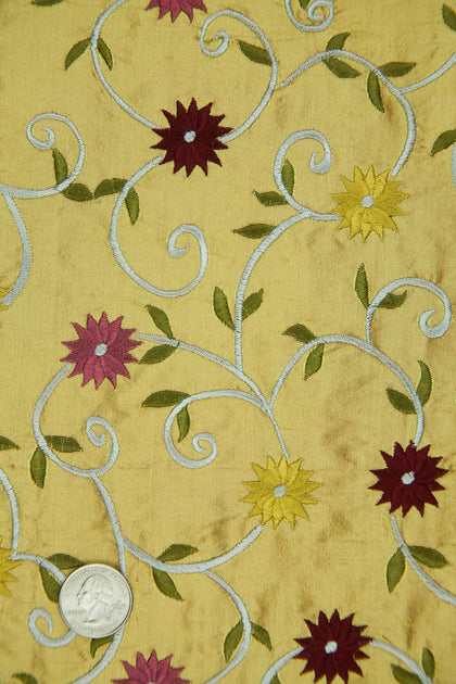 Embroidered Dupioni Silk MED-112 Fabric main image 1
