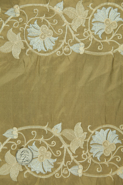Embroidered Dupioni Silk MED-183/4 Fabric