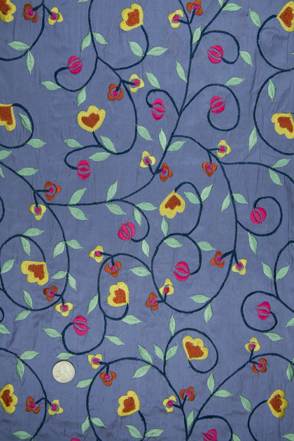 Embroidered Dupioni Silk MED-164/5 Fabric