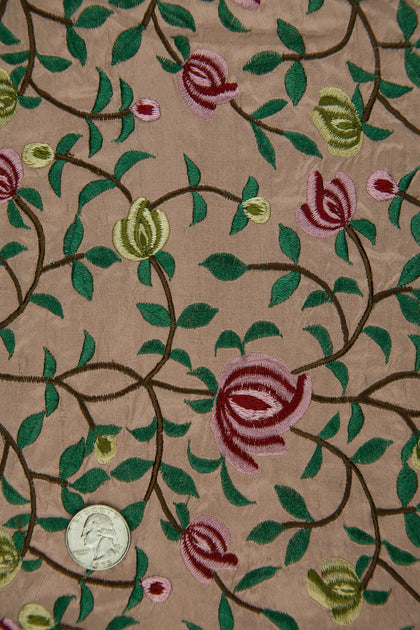Embroidered Dupioni Silk MED-147/1 Fabric