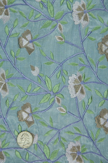 Embroidered Dupioni Silk MED-151/7 Fabric main image 1
