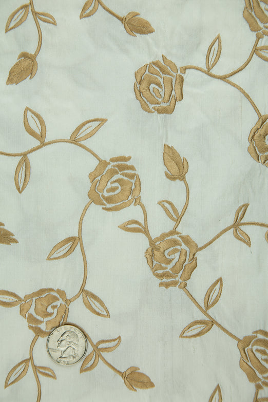 Embroidered Dupioni Silk MED-173/8 Fabric