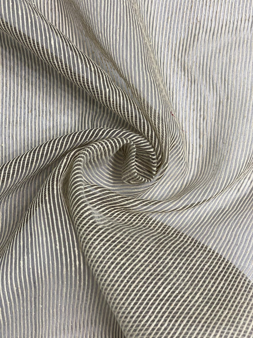Silver Silk Ottoman Organza Fabric
