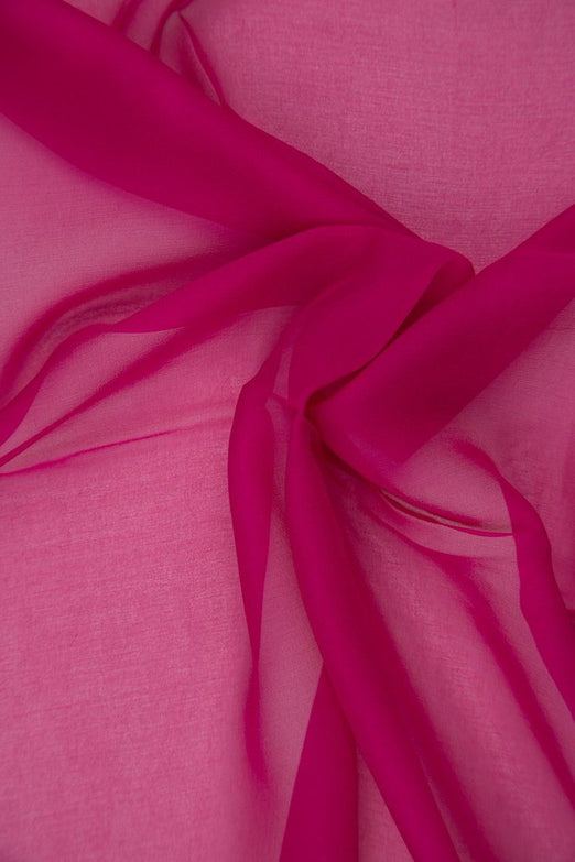Magenta Silk Chiffon Fabric