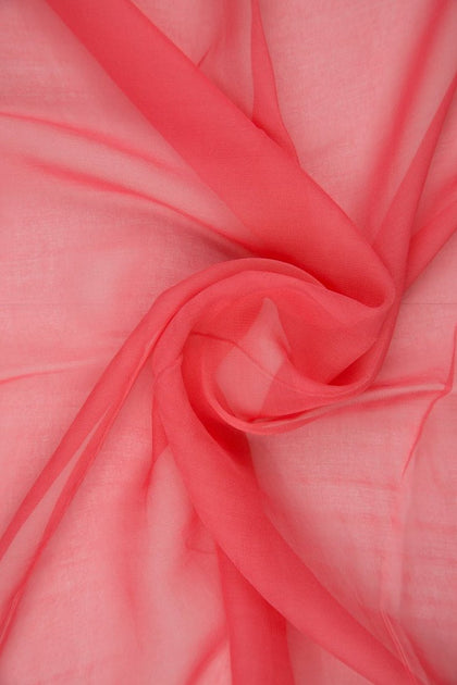 Coral Pink Tulle Shimmer Fabric