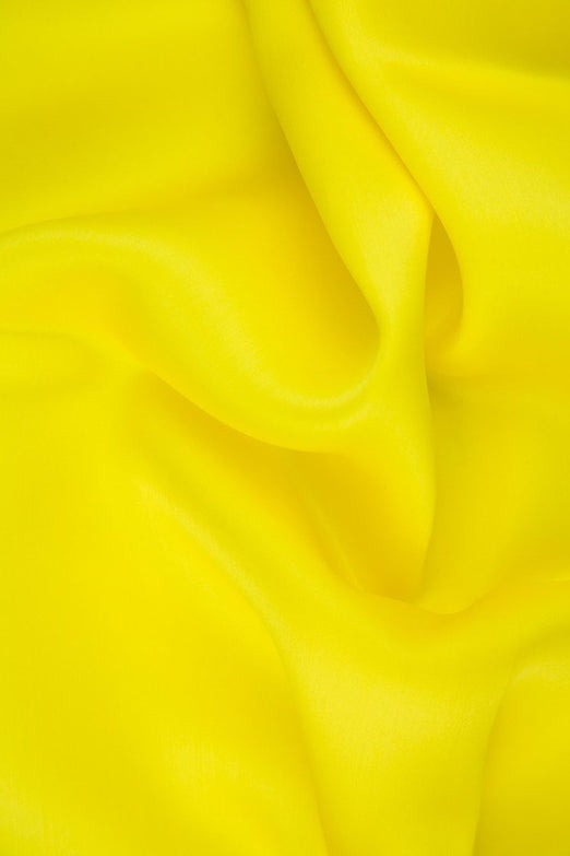 Blazing Yellow Silk Satin Face Organza Fabric