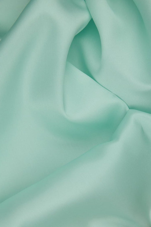 Whispering Blue Silk Satin Face Organza Fabric